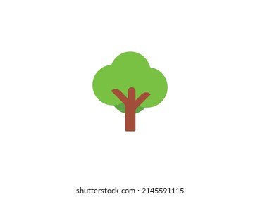 Oak tree Vector Isolated Emoticon. Tree Icon