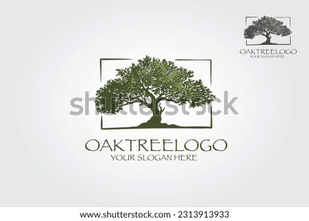 Oak Tree Vector Logo Template. Vector silhouette of a tree.