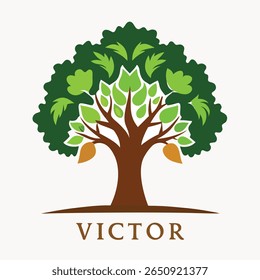 Icono del vencedor del árbol de roble en el fondo blanco