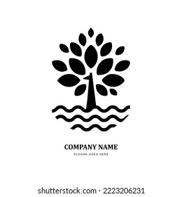 Eichenwasser-Wellenlogo-Design-Vektorgrafik für Ihre Marke oder Ihr Unternehmen