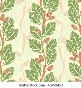 oak trees pattern in modern style