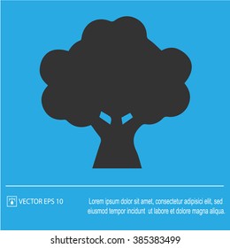 Oak vector icon EPS 10. Tree simple isolated silhouette symbol vector illustration sign.