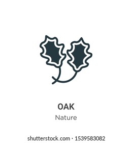 Oak vector icon on white background. Flat vector oak icon symbol sign from modern nature collection for mobile concept and web apps design.
