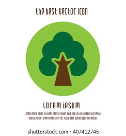 Oak vector icon. Tree Oak simple isolated symbol sign logo illustration.