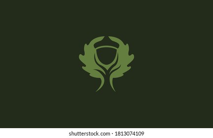 Inspiraciones en el diseño del logotipo de los vectores de roble