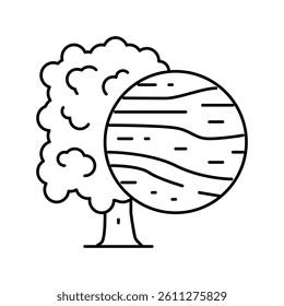 oak wood line icon vector. oak wood sign. isolated contour symbol black illustration