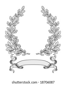 oak wreath vector