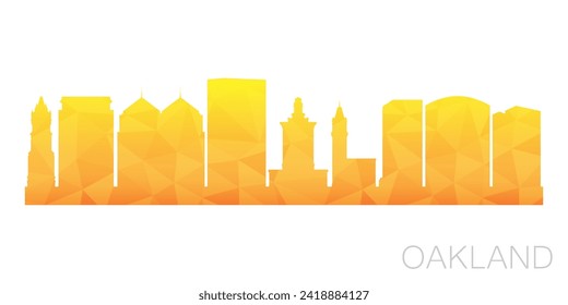 Oakland, CA, USA Low Poly Skyline Clip Art City Design. Geometric Polygon Graphic Horizon Icon. Vector Illustration Symbol.