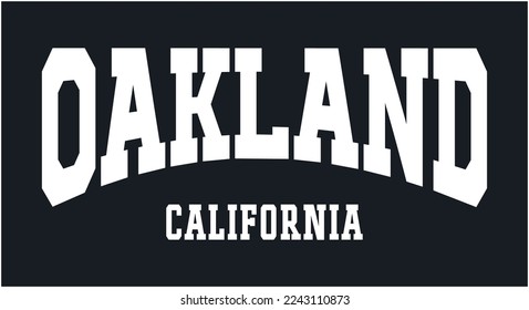 oakland california typography sport text city vector varsity