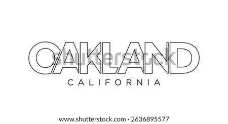 Oakland, California, USA typography slogan design. America logo with graphic city lettering for print and web.
