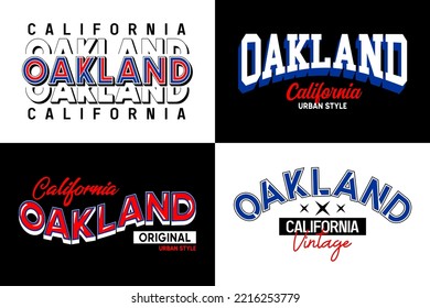 Oakland California vintage college typography for t shirts