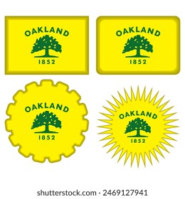 Ilustración vectorial de Oakland City Flag. California, Estados Unidos
