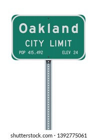 Oakland City Limit road sign