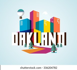 Oakland destination brand logo. vector cartoon