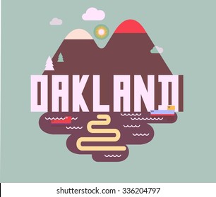 Logo der Oakland-Zielmarke. Vektorgrafik