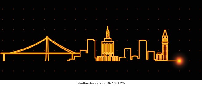 Oakland Light Streak Skyline Profile