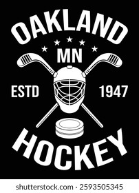 Oakland Minnesota Ice Hockey Sticks Vintage Gift