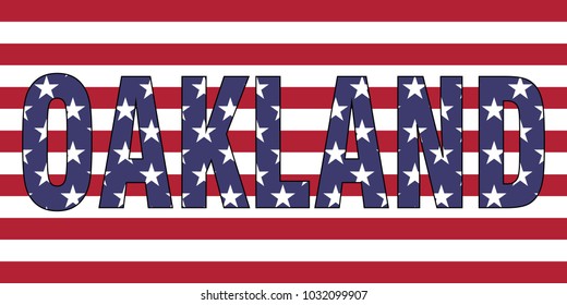 Oakland on USA flag