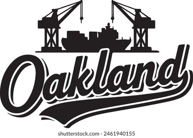 Oakland Ship Silhouette Vector Illustration