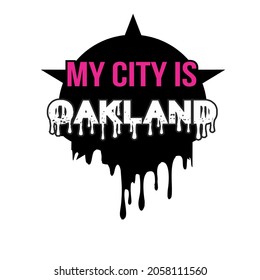 OAKLAND text vector, perfect for poster design.