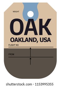 oakland usa airport luggage tag