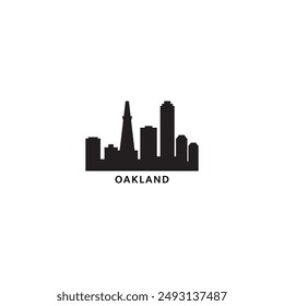 Oakland USA city skyline, horizon logo. Panorama, US California state icon, abstract landmarks, skyscraper, buildings. United States of America isolated graphic, vector clipart