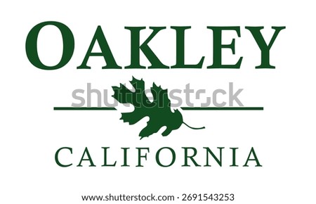Oakley city flag vector illustration, Contra Costa County, California state, United States of America, USA town sign. Oakley city emblem banner. Sticker Oakley city,