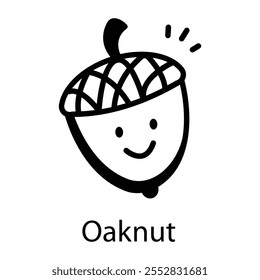 Oaknut icon in drawing style 