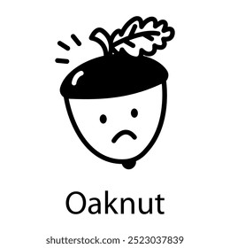 Oaknut icon in glyph style 