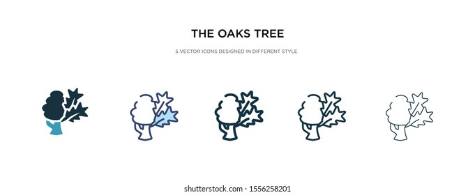 the oaks tree icon in different style vector illustration. two colored and black the oaks tree vector icons designed in filled, outline, line and stroke style can be used for web, mobile, ui