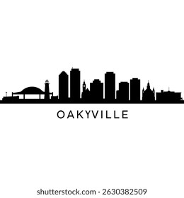 Oakville Skyline com Ontário e Canada Cityscape Silhouette.