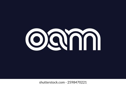 OAM Creative Unique Modern Letter Logo Design. Stylized logo featuring a unique letter design, presenting abstract minimalist aesthetics and modern appeal.