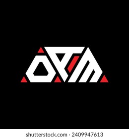 OAM triangle letter logo design with triangle shape. OAM triangle logo design monogram. OAM triangle vector logo template with red color. OAM triangular logo Simple, Elegant, and Luxurious design.