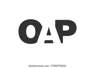 OAP logo design. Initial letter O A P bold font style for tech startups, consulting, corporate branding. Creative company name, headlines typography identity, trendy logotype. Vector illustration.