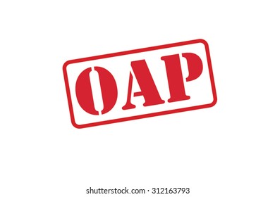 OAP red Rubber Stamp Vector over a white background.