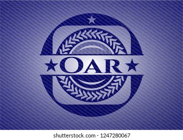 Oar badge with jean texture