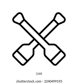oar icon. Line Art Style Design Isolated On White Background
