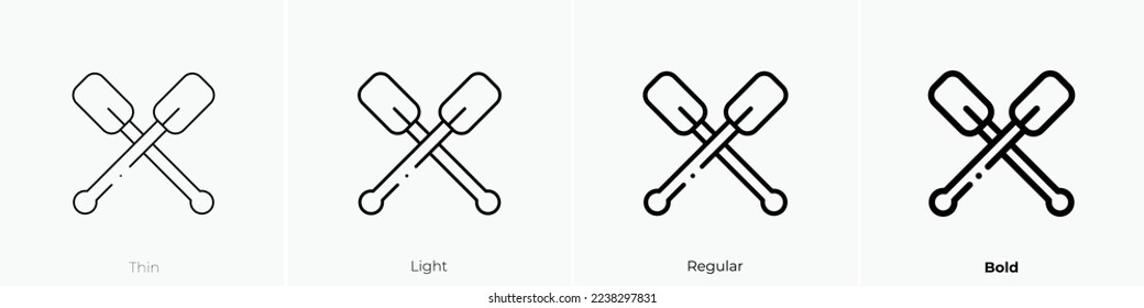oar icon. Thin, Light Regular And Bold style design isolated on white background