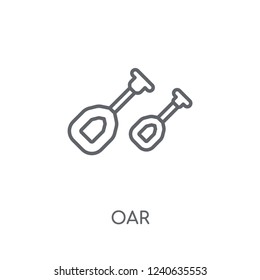 Oar linear icon. Modern outline Oar logo concept on white background from camping collection. Suitable for use on web apps, mobile apps and print media.