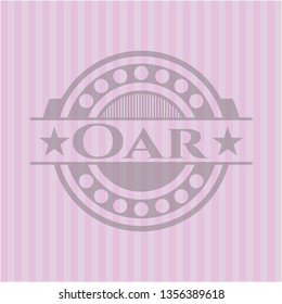 Oar realistic pink emblem