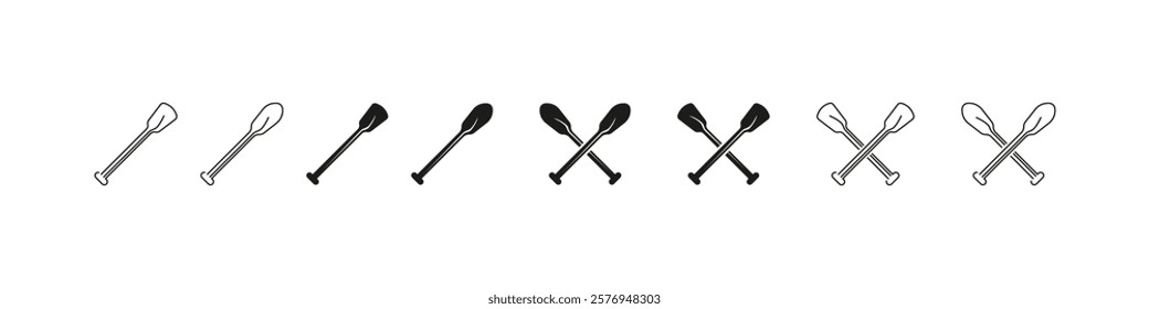 Oar Vector Icon Isolated Set