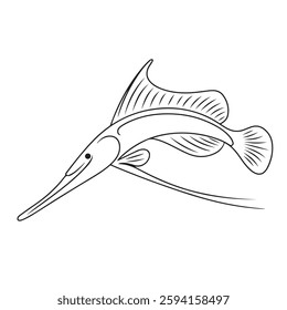 Oarfish illustration line art design