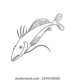 Oarfish illustration line art design