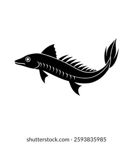 Oarfish Silhouette Vector Art | Black Oarfish Fish Illustration Design