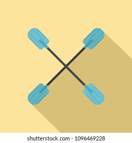 Oars icon. Flat illustration of oars vector icon for web design