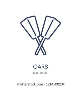 Oars icon. Oars linear symbol design from Nautical collection. Simple outline element vector illustration on white background.