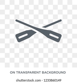 Oars icon. Trendy flat vector Oars icon on transparent background from Nautical collection. 