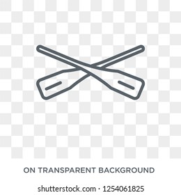 Oars icon. Trendy flat vector Oars icon on transparent background from Nautical collection. High quality filled Oars symbol use for web and mobile