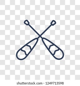 Oars icon. Trendy linear Oars logo concept on transparent background from Nautical collection