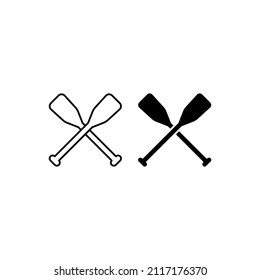 oars icon vector isolated on white background